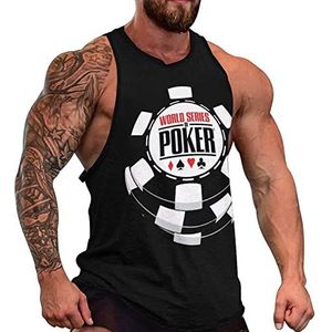 Wsop Poker Tanktop voor heren, zonder mouwen, bodybuilding, casual, strand, T-shirt, grappig, sportschool, spieren