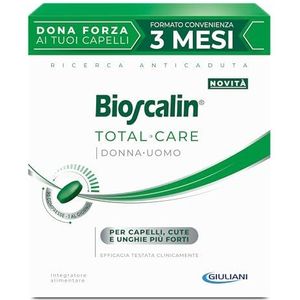 Bioscalin TOTAL•Care Voedingssupplementen met natuurlijke werkzame stoffen, voor sterker haar, huid en nagels, voor dames en heren, glutenvrij, 90 tabletten