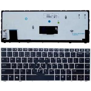 Engels laptoptoetsenbord voor HP voor EliteBook voor Folio 9470M 9470 9480 9480M HSTNN-I10C US/SP Vervangend toetsenbord Zilver(Dark green)