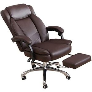 Bureaustoel Werkkruk Hoge Back Office Recliner Werkstoel Draaibare Compute Executive Bureaustoel Met Voetsteun Rugleuning Leunende Functie Ergonomisch Managersstoel(Color:Brown)