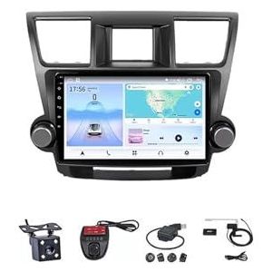 9 Inch Autoradio Voor Toyota Highlander 2 XU40 2007-2013 Carplay Android Navigatie GPS Bluetooth Multimedia Speler Smart Automotive Systeem(4G+WIFI 2G+32G)