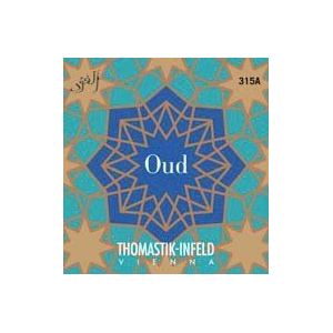 Thomastik Single string 2x A multi-filament synthetische kern, verzilverd koperdraad, wond 313 voor Arabian Oud set 315, 315A, 315B