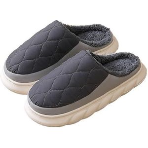 Indoor pantoffels for heren Winter pluizig met bont gevoerde pantoffels Dames winter pluche warme comfortabele pantoffels for heren (Color : Dark Grey, Size : 42-43(fit41-42))