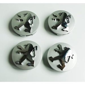 SJZZJMZ 4 stuks auto wieldoppen voor Peugeot 206 308 307 207 208 3008 407 508 2008 60mm auto wieldoppen wieldoppen stickers vervanging B