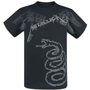 Metallica Black Album Faded T-shirt zwart S 100% katoen Band merch, Bands