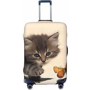 DEHIWI Bagagehoes voor katten en vlinders, stofdicht, kofferhoes, ritssluiting, kofferbeschermer, geschikt voor bagage van 45-70 cm, Zwart, L