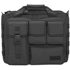 BAIGIO 15.6 inch Laptop Messenger Tas - Heren Tactische Schoudertas Militaire Grote Computer Aktetas Reistas Handtas voor Zakelijk en College Mannen (zwart)