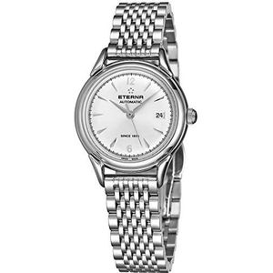 Eterna Heritage 1948 voor haar vrouwen automatisch horloge - 30mm zilveren gezicht met datum en saffierkristal - roestvrij stalen band Zwitsers gemaakt dames luxe jurk horloge 2956.41.13.1742