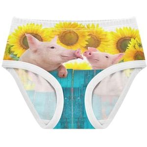 YOUJUNER Meisjes Ondergoed 3D Dier Thema Varken Peuter Knickers Katoenen Broek Kleine Meisjes Slips Comfort Kids Onderbroek, Meerkleurig, 5 jaar