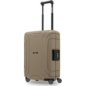 REDOLZ Essentials 15 stamartikelen, Beige, Koffer S (55 cm), Harde trolley met zwenkwielen