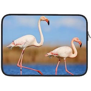 Roze Flamingo in Water Gedrukt Computer Handtas Laptop Case Cover Notebook Pocket Case Laptop Sleeve 13 inch