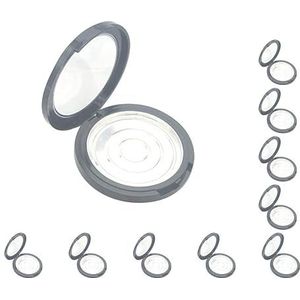 Cosmetische Poedercontainer - Transparant Deksel - Zwart - 12g - Set van 10