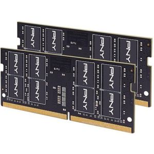 PNY Prestaties 64 GB (2 x 32 GB) DDR4 DRAM 3200 MHz (PC4-25600) CL22 1.2V Dual Rank Notebook/Laptop (SODIMM) computergeheugenkit - MN64GK2D43200-TB