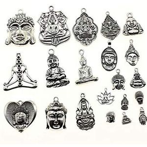 100 g antieke zilveren Boeddha bedeltjes DIY handgemaakte ambacht voor sieraden maken