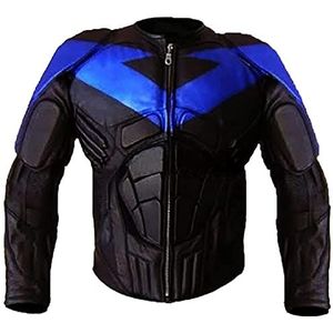 Suiting Style Gepantserde Gewatteerde Gewatteerde Zwart Lederen Jas - Armor Beschermende Biker Racer Motorfiets Jas Mannen, Zwart, M