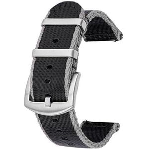 KemEng Elastische nylon horlogeband 20/22 mm reservearmband met stiftgesp, 20 mm, Nylon