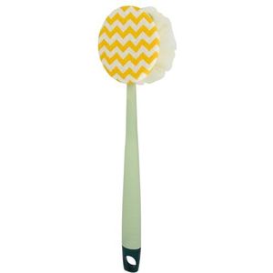 Dubbelzijdig badartefact, badborstel, lange steel zachte haren badborstel, afneembare badhanddoek, badbom, sterke rugborstel