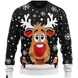 JAP - Rudolf het Rendier - Kersttrui - Zwart - 100% Gerecycled