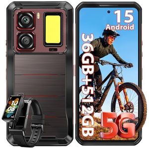 OUKITEL WP300 Robuuste 5G mobiele telefoon met verbonden horloge, 36 GB + 512 GB, 16000 mAh/45 W, 17,2 cm (6,8 inch) FHD+ 120 Hz, onbreekbaar Android 15, camera 108 MP, camera-licht, MTK D7050