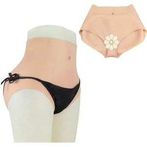 Adima Realistische siliconen slipjes nep vagina driehoekige broekjes billenverhoger heupversterker crossdressing ondergoed voor transgender,Asian yellow,Basic