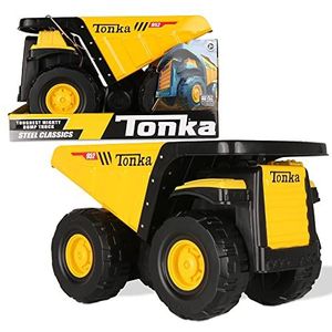 Tonka Steel Classic Toughest Mighty Dump Truck, Dumper Truck Toy for Children, Kids Construction Toys for Boys and Girls, Vehicle Toys for Creative Play, Toy Trucks for Children Aged 3 +