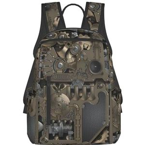 EdWal Terrazzo Marmer Pastel Print Lichtgewicht Mode Casual Rugzak College Bag, Voor Outdoor Reizen Zakelijk Werk, Steampunk mechanische tandwielen, Eén maat