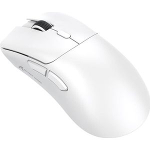 ATTACK SHARK R1 59g SUPERLIGHT-muis, PixArt PAW3311-gamingsensor, BT/2.4G draadloze/bedrade gamingmuis, 6 instelbare DPI tot 18000, 65 uur batterij (wit)