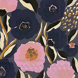 IHR Marimekko ROSARIUM blauw rozenpapier tafel lunchservetten 33 cm vierkant 3 laag 20 in een verpakking