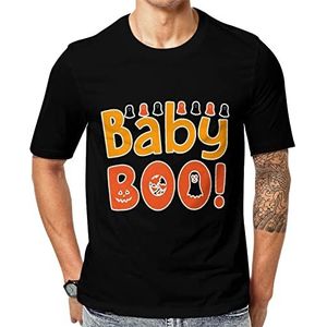 Baby Boo T-shirt met korte mouwen voor heren, grafisch T-shirt met ronde hals, print, casual T-shirt L