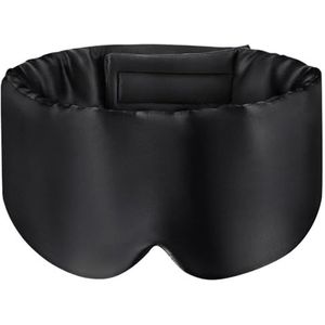 2 stuks moerbeizijde slaapmasker oogbedekking verduistering voor zijslaper reizen ooglapje zachte blinddoek glad voor slaap (zwart)