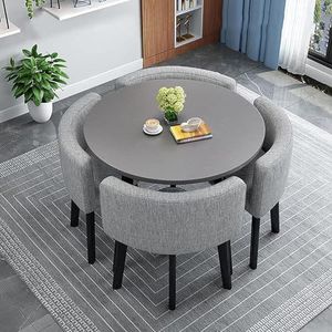 XIANGLV Eettafelset voor 4 vergaderzalen tafel ronde tafel en stoelen eetkamer tafel set voor 4 kleine ronde eettafel ronde keukentafel cirkel keukentafel (A33,90x90x75cm)