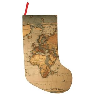 Wereldkaart Print Kerst Kousen,Vakantie Party Decoraties