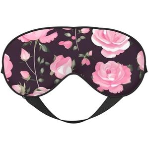 Bloemen Bloem Rose Roze Print Comfortabele Slaap Oogmasker Mannen Vrouwen Lichtgewicht Reizen Nap Meditatie Yoga Werk