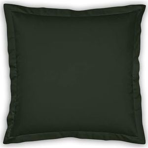 Magano® Luxe kussensloop, 80 x 80 cm, groen, bamboe en katoensatijn, 400 TC premium kwaliteit, hypoallergeen en temperatuurregulerend, 5 cm opstaande zoom, hoofdkussensloop 80 x 80 cm, donkergroen