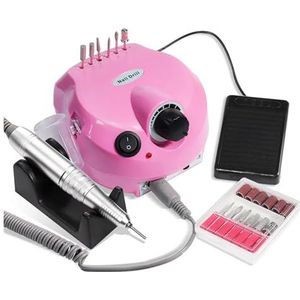 35000 RPM elektrische nagelboormachine manicure pedicure professionele nageldraaibank geluidsarme snijders nagelvijlset(Pink)