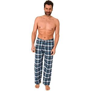 Normann Flanellen pyjama voor heren, pyjamabroek in leuke ruitlook, turquoise, 52