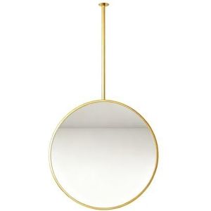 Ronde, zwevende plafondspiegel for kaptafels, scheren en make-up. Geschikt for thuis of in hotels. Met ophangstang die u zelf kunt aanpassen.(Gold,80cm)