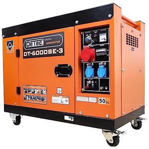 DeTec. 3-fasen Dieselgenerator Noodstroomaggregaat DT-6000SE-3 230 V 5,5 kW max. Vermogen 5500 Watt stroomgenerator 400 V draaistroom