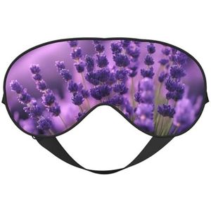Paars Lavendel Veld Print Lichtgewicht Slaap Masker Ademend Lichtblokkerende Reizen Yoga Outdoor Avonturen