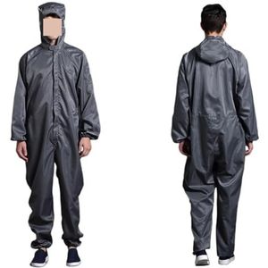 Antistatische Eliminator, Unisex beschermende overalls Schone kleding Kap Stofdichte statische kleding Cleanroomkleding Schilderwerk Overalls(Grey,XX-Large)