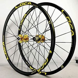 ZECHAO Fietswielen 26/27.5 / 29er, Mountain RIM RACING BIKE WHEELSET SNELLE RELEASE 24 SPOKEN for HYBRIDE/MIMBIKE 7-11 SPEED(A-gold,27.5inch)