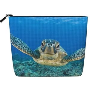 CRJSYCBYB De zeeschildpadden Gedrukte Valse van de de Make-upzak van de Hennepmake-up de Re, Zwart, Eén maat