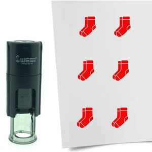 CombiCraft Stempel Sok 10mm rond - Rode inkt - Intern navulbaar stempelkussen - Handig voor spaarkaarten, bullet journals of andere creatieve projecten