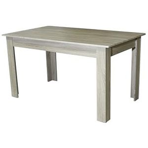 DUPI Eettafel Aitana met frame en tafelblad van hout, kleur taupe, 140 x 80 x 79 cm