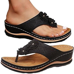 Ondersteunenslippers | Ademensteunzolen zomer orthopedische teenslippers - Met ondersteuning voetboog voor een comfortabele, informele wandeling Pomurom
