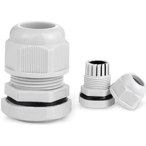 Nylon kabelverzegeling, IP68 Nylon Kabelwartelconnector Multicolor M12-M22 for 3-6,5 mm 10 stuks(M18x1.5,WHITE)