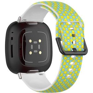 Zachte sportband compatibel met Fitbit Sense / Sense 2 / Versa 4 / Versa 3 (gele rubberen eenden) siliconen armband accessoire
