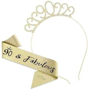 3-delige kroon haarband hoofddeksel, prinses kroon hoofdband for vrouwen, meisjes, bruiden, bruiloft, schoolbal, verjaardagsfeestje (Color : Age 90-Style 5_3Pcs)