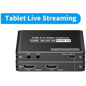 4K60 Fps USB 3.2 video-opnamekaart 2K120 game-opname live streaming grabber Naadloze Schakeling(Tablet)