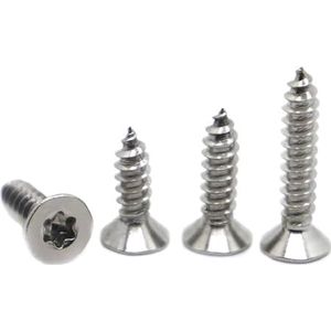 10 stuks zeslobben Torx verzonken kop 304 roestvrij staal zelftappende houtschroef M2 M2.3 M2.6 M3 M4 M5 M6, 10 stuks, M5 x 20 mm